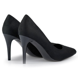 Zapatos de salón stilettos de ante negro 3