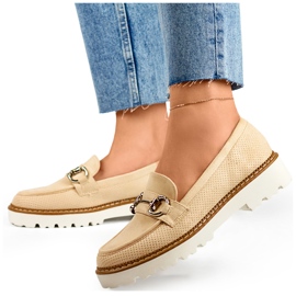Zapatos plataforma mujer beige 3