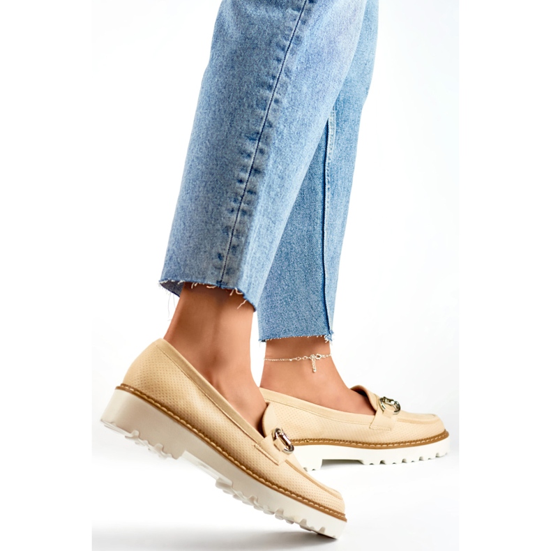 Zapatos plataforma mujer beige 1