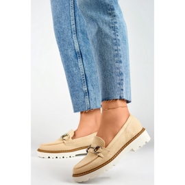 Zapatos plataforma mujer beige 4