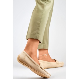 Mocasines mujer ante cómodos beige 2