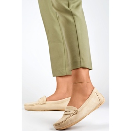 Mocasines mujer ante cómodos beige 3