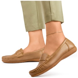 Mocasines de mujer cómodos beige oscuro 2