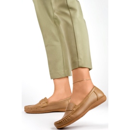 Mocasines de mujer cómodos beige oscuro 3