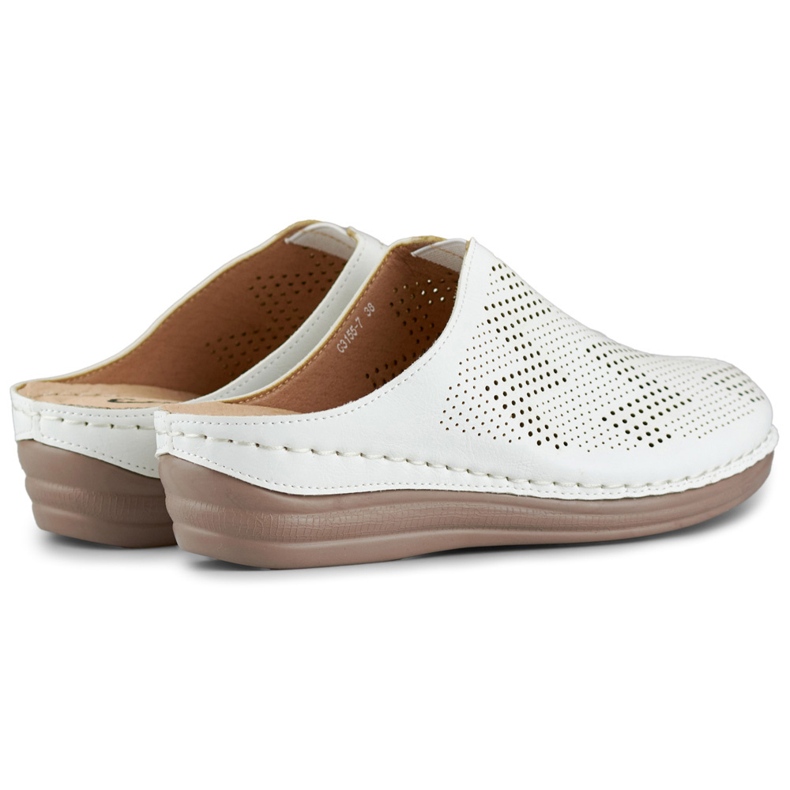 Chanclas sanitarias blancas para mujer con puntera cerrada. blanco 2