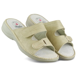Chanclas mujer con velcro, chanclas cómodas con velcro beige 3