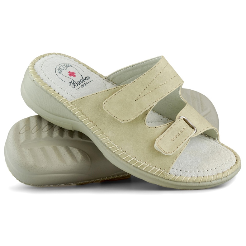 Chanclas mujer con velcro, chanclas cómodas con velcro beige 2 Chanclas mujer con velcro, chanclas cómodas con velcro beige 2