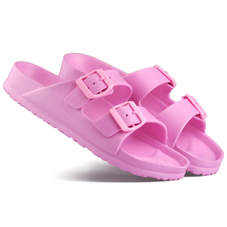Chanclas rosas con dos hebillas. rosado 2 Chanclas rosas con dos hebillas. rosado 2