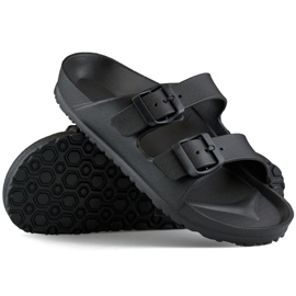Chanclas negras con dos hebillas. negro 1 Chanclas negras con dos hebillas. negro 1