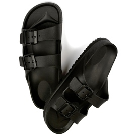 Chanclas negras con dos hebillas. negro 2 Chanclas negras con dos hebillas. negro 2