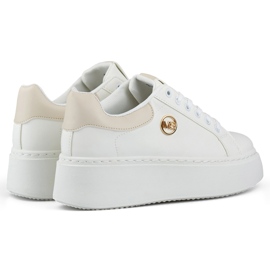 Zapatillas blancas con suela gruesa, calzado deportivo para mujer. blanco 1