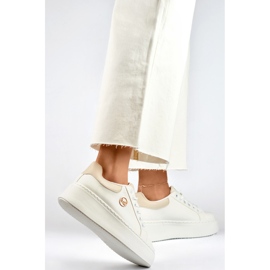Zapatillas blancas con suela gruesa, calzado deportivo para mujer. blanco 4