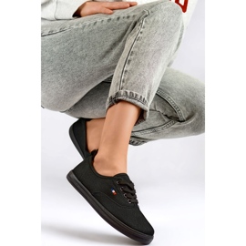 Zapatillas negras con suela negra, zapatillas deportivas de mujer. negro 2