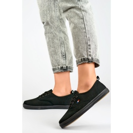 Zapatillas negras con suela negra, zapatillas deportivas de mujer. negro 4