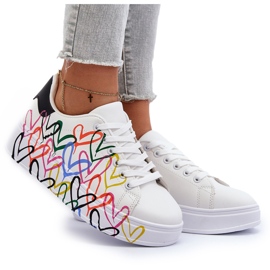 Zapatillas Mujer Con Corazones Blanco Claral 11