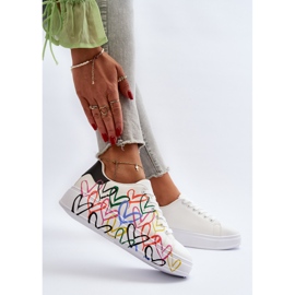 Zapatillas Mujer Con Corazones Blanco Claral 1