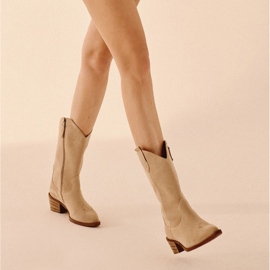 Marco Shoes Botas beige de ante natural 4