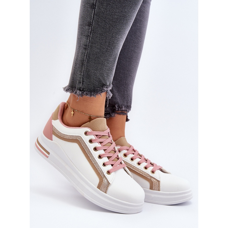 Zapatillas De Mujer Beige Con Purpurina Elnami blanco 2