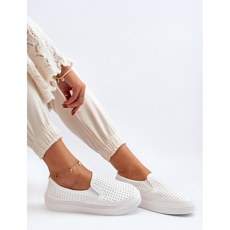 Zapatillas Slip-on Caladas de Mujer Blanco Echossia 1 Zapatillas Slip-on Caladas de Mujer Blanco Echossia 1
