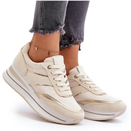 Calzado deportivo para mujer, zapatillas deportivas con plataforma, beige Atnarama 7