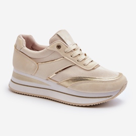 Calzado deportivo para mujer, zapatillas deportivas con plataforma, beige Atnarama 1