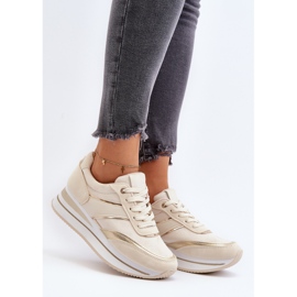 Calzado deportivo para mujer, zapatillas deportivas con plataforma, beige Atnarama 2