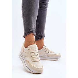 Calzado deportivo para mujer, zapatillas deportivas con plataforma, beige Atnarama 3