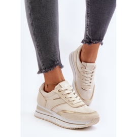 Calzado deportivo para mujer, zapatillas deportivas con plataforma, beige Atnarama 4