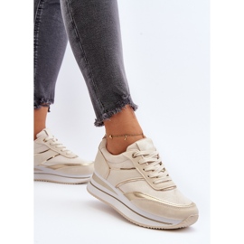 Calzado deportivo para mujer, zapatillas deportivas con plataforma, beige Atnarama 5