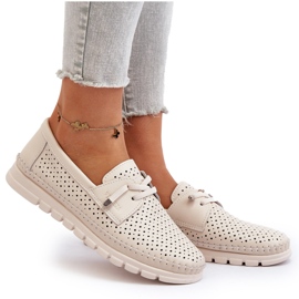 Vinceza Zapatos Mujer Piel Beige Calados Darnissa 9