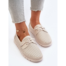 Vinceza Zapatos Mujer Piel Beige Calados Darnissa 6