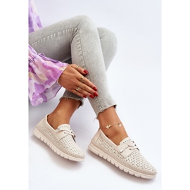 Vinceza Zapatos Mujer Piel Beige Calados Darnissa 7