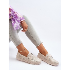 Vinceza Zapatos Mujer Piel Beige Calados Darnissa 8