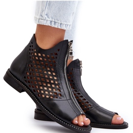 Zazoo 977/L Sandalias Piel Calada Con Cremallera negro 8