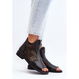 Zazoo 977/L Sandalias Piel Calada Con Cremallera negro 2