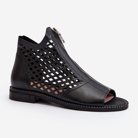 Zazoo 977/L Sandalias Piel Calada Con Cremallera negro 1