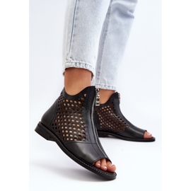 Zazoo 977/L Sandalias Piel Calada Con Cremallera negro 3