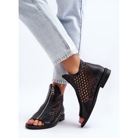 Zazoo 977/L Sandalias Piel Calada Con Cremallera negro 6