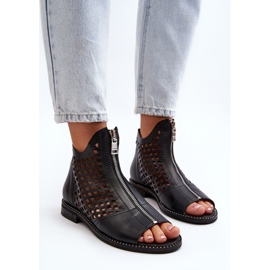 Zazoo 977/L Sandalias Piel Calada Con Cremallera negro 7