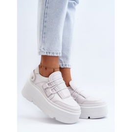 Zazoo 1833 Zapatillas De Mujer De Piel Con Suela Maciza, Blanco 2