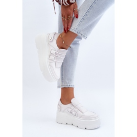 Zazoo 1833 Zapatillas De Mujer De Piel Con Suela Maciza, Blanco 4