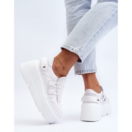 Zazoo 1833 Zapatillas De Mujer De Piel Con Suela Maciza, Blanco 7