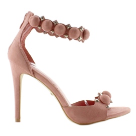 Sandalias con pasador Bolas divertidas LE022 Rosa rosado 5
