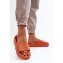Chanclas de mujer con suela gruesa, naranja Oreithano 3
