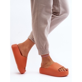 Chanclas de mujer con suela gruesa, naranja Oreithano 6