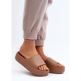 Chanclas de Mujer con Suela Gruesa, Marrón Oreithano 2