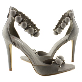 Sandalias con pasador Bolas divertidas LE022 Gris 4