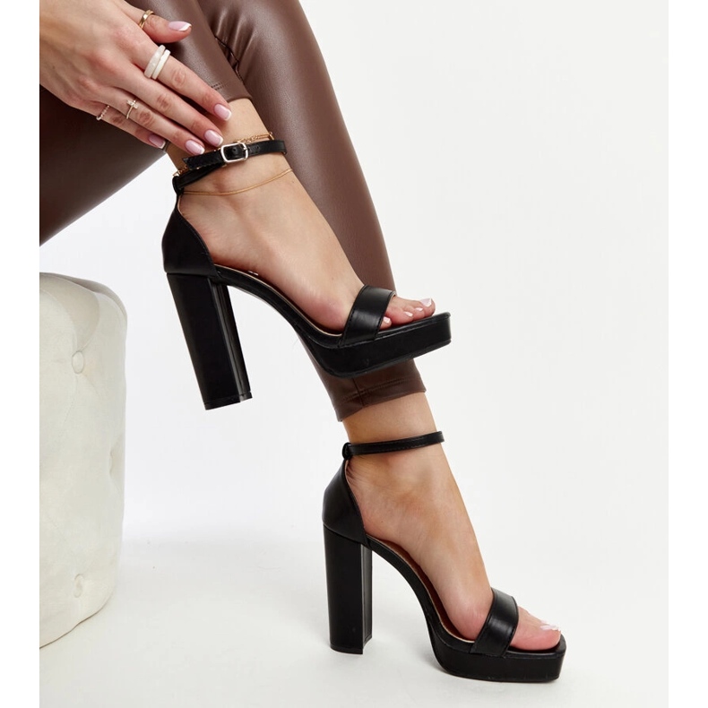 Sandalias tacón Nariman negras negro 1