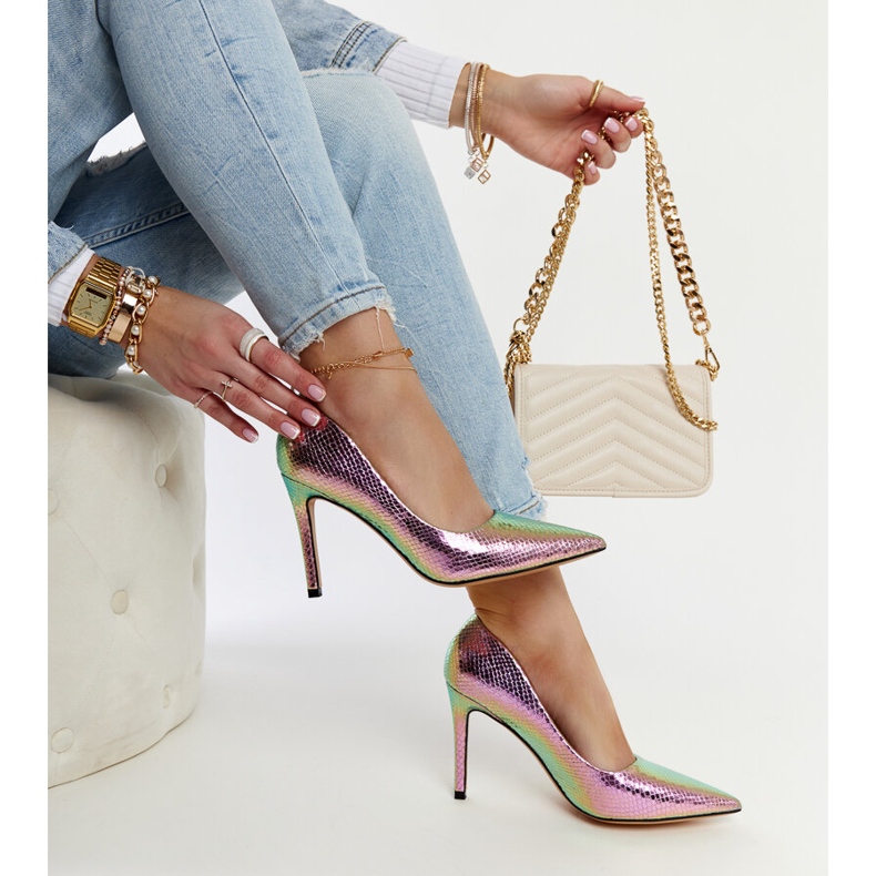 Stilettos Wines rosa metalizado 1