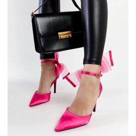 Tacones rosa oscuro con lazo de Ilaysa rosado 1